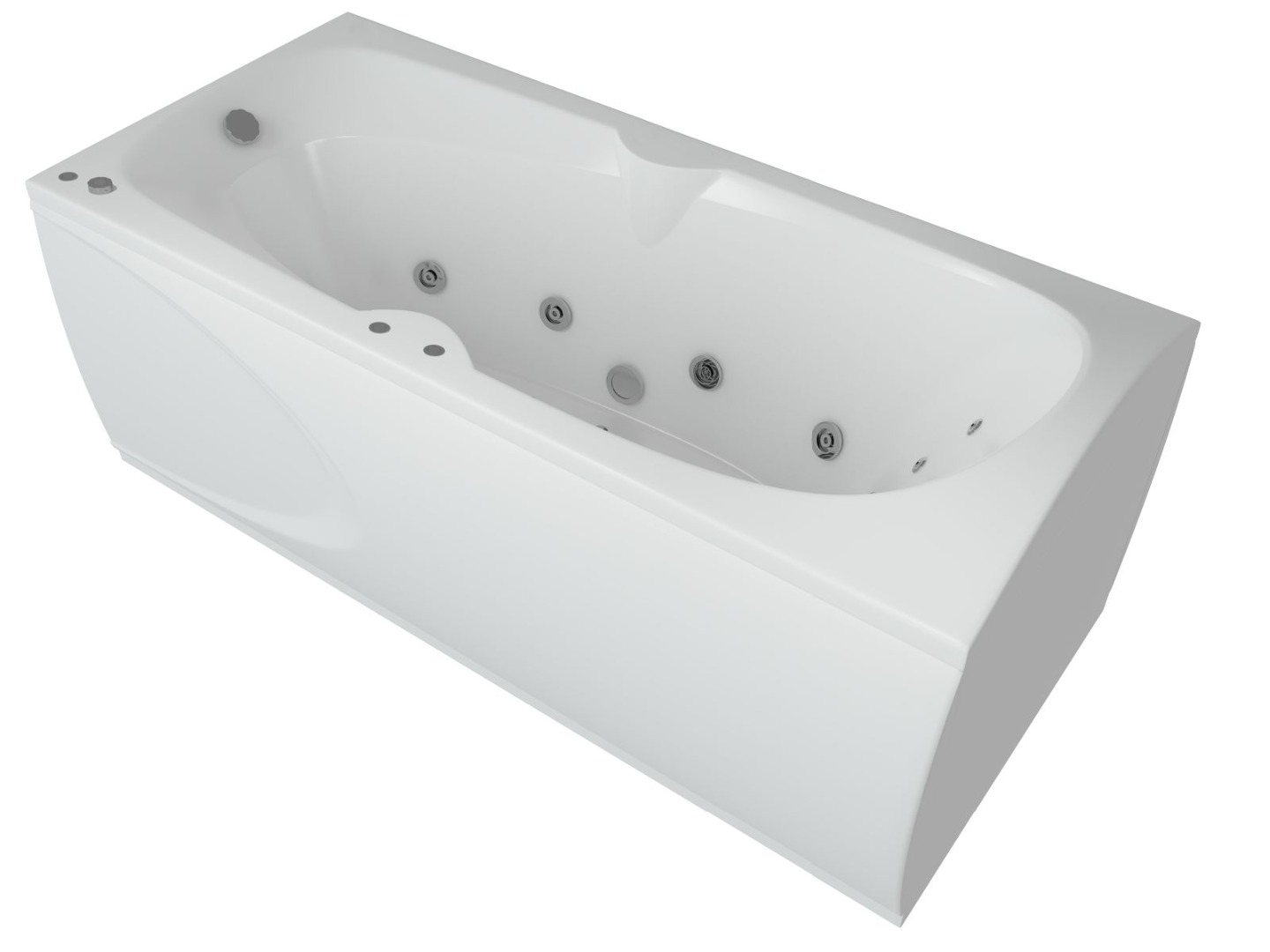 Акриловая ванна Aquatek Европа 180х80 EVR180-0000041 с фронтальным экраном (слив слева, вклеенный каркас)