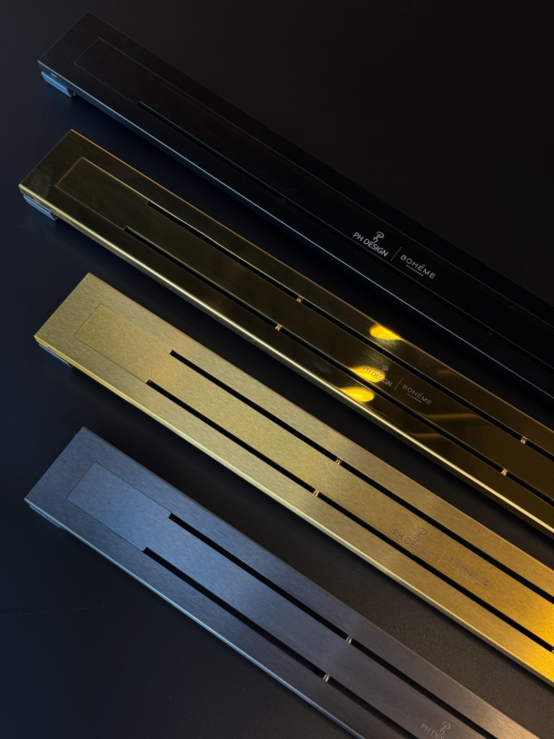 Душевой лоток Boheme Premium Linear 80см, нерж.сталь GUN METAL 982-80-GM