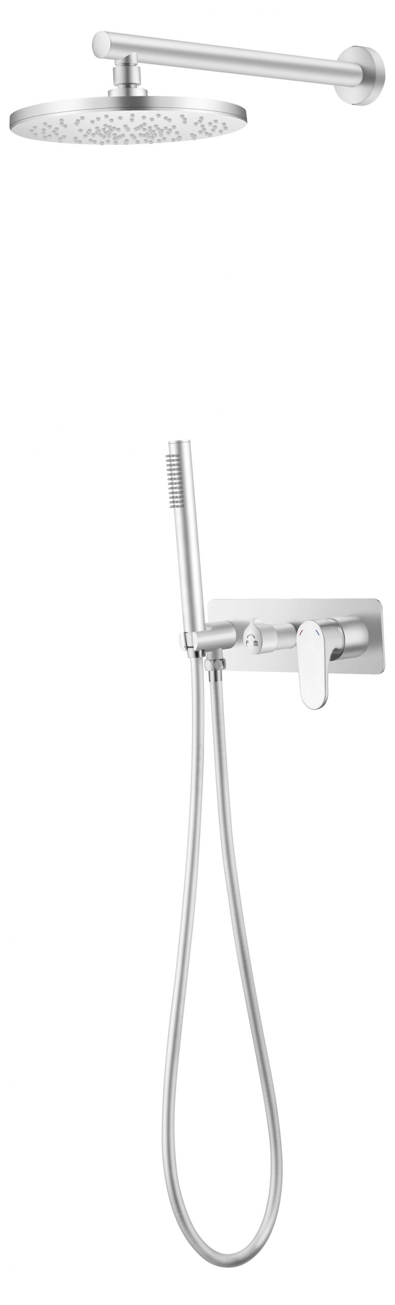 Смеситель встроенный для душа с верхней лейкой Boheme SPECTRE Matt White 454-MW