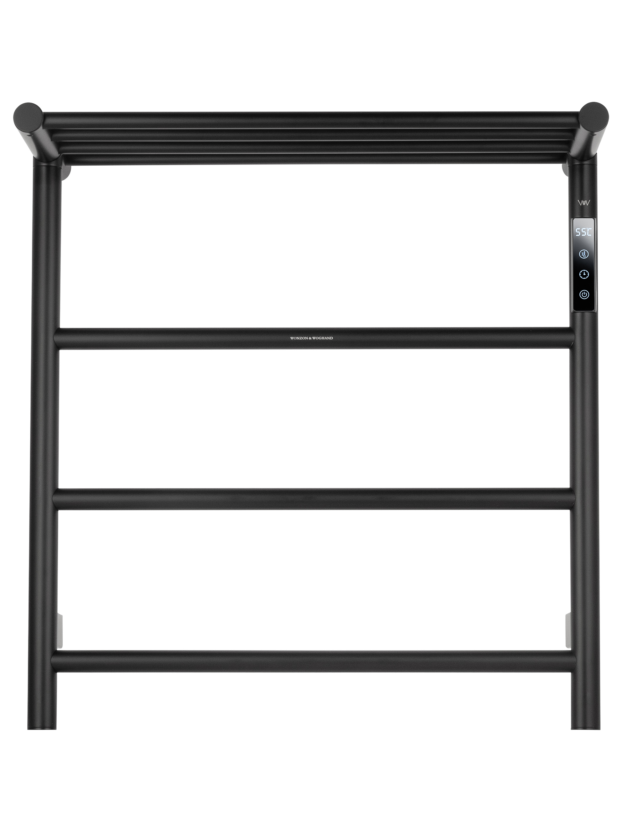 Полотенцесушитель электрический с полкой WONZON & WOGHAND BONN, Черный матовый WW-AL402-MB