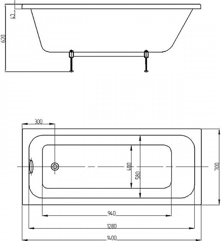 Акриловая ванна Aquatek Мия MIY140-0000001 140х70 см