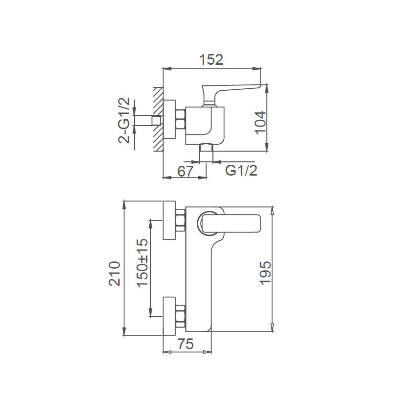 Смеситель для душа WONZON & WOGHAND SHARK, Хром WW-484101-CR