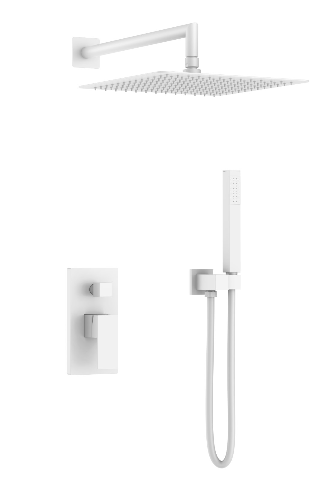 Смеситель встроенный для душа Boheme QUBIC Matt White 474-3-MW