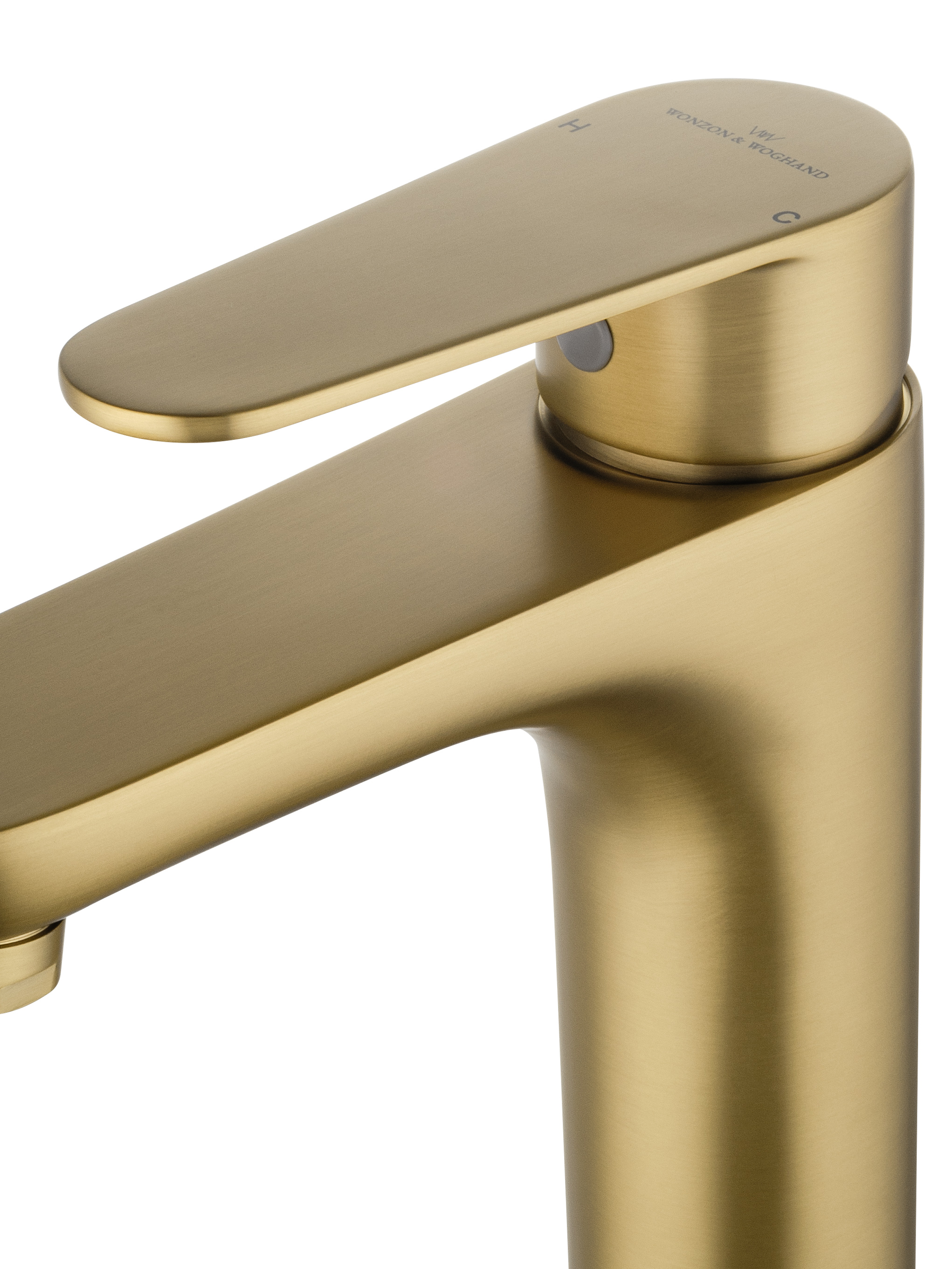 Смеситель для раковины высокий WONZON & WOGHAND ALFA, Брашированное золото WW-A40232-BG