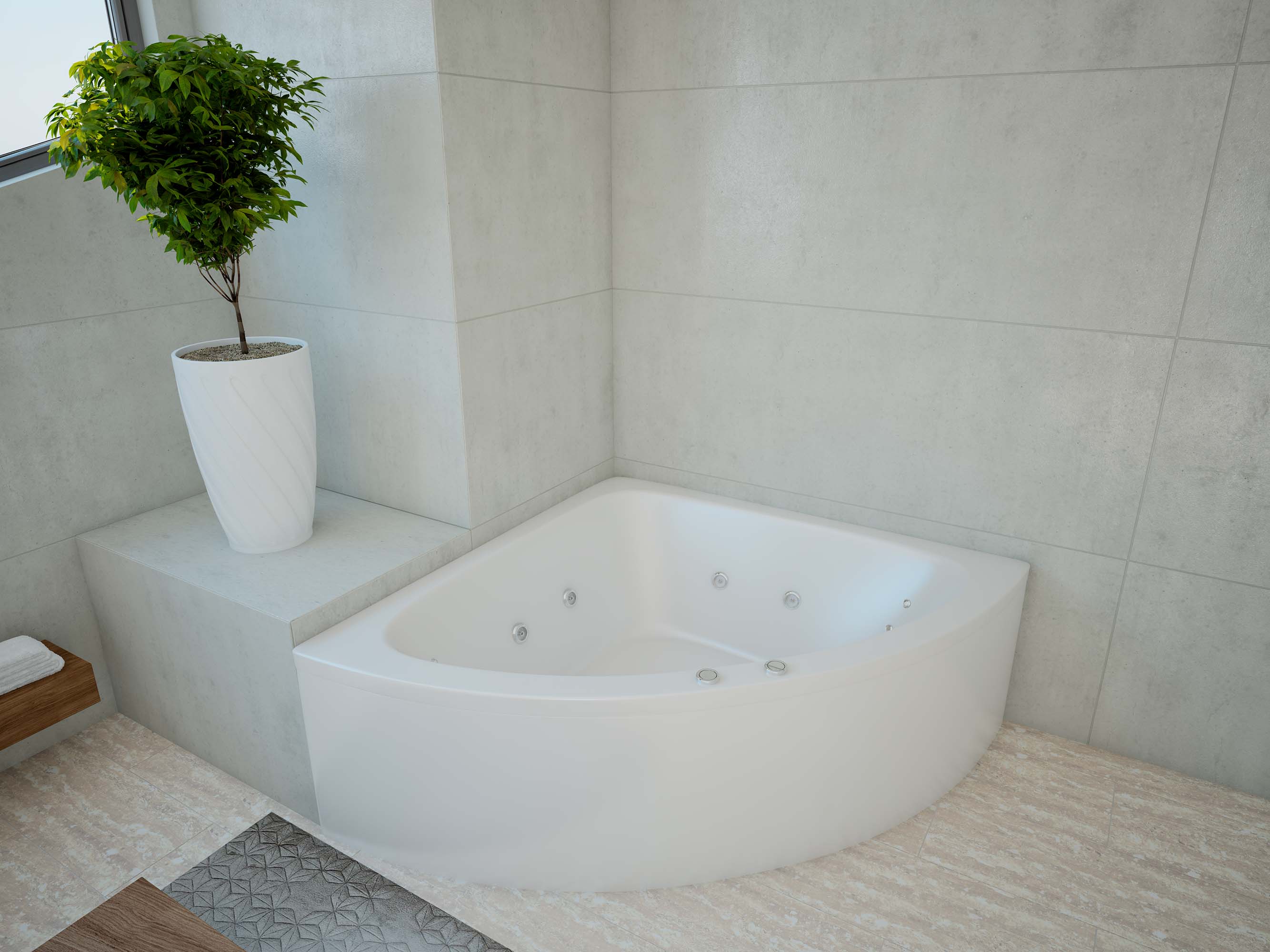 Акриловая ванна Aquatek Юпитер UPT150-0000026 150х150 см с фронтальным