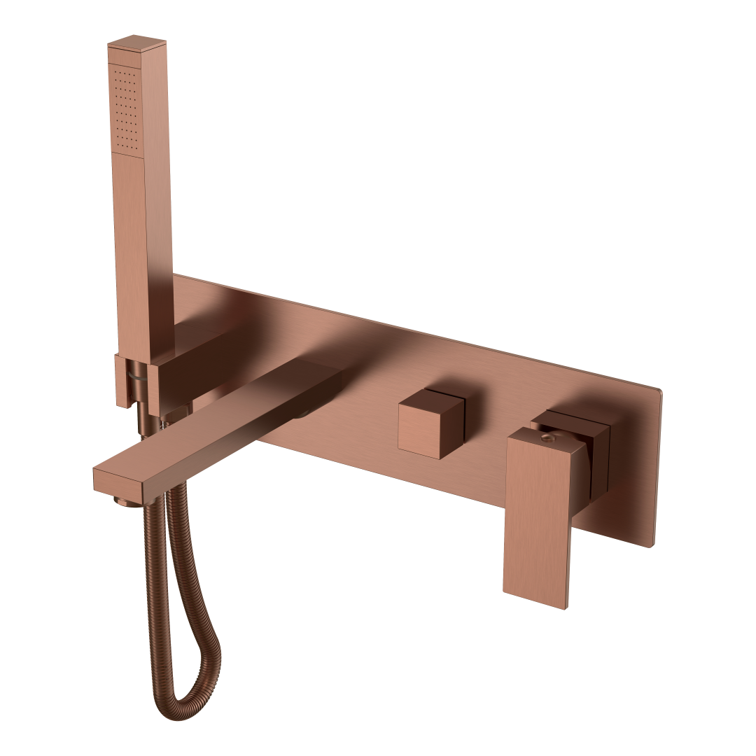 Смеситель для ванны встроенный Boheme Qubic Brushed Bronze 474-2-BRB