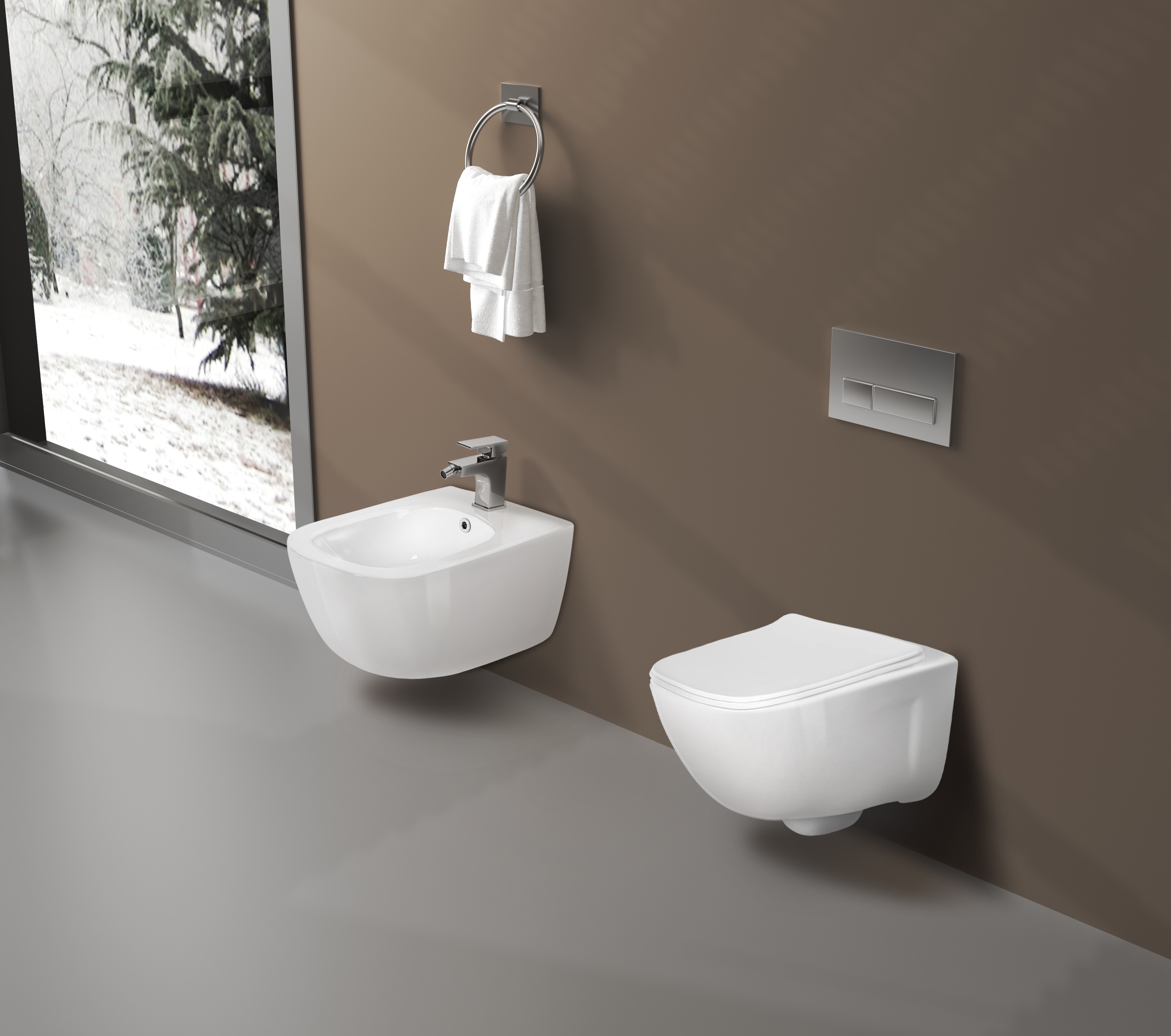 Унитаз подвесной безободковый Aquatek Дива AQ2012B-00 с функцией биде