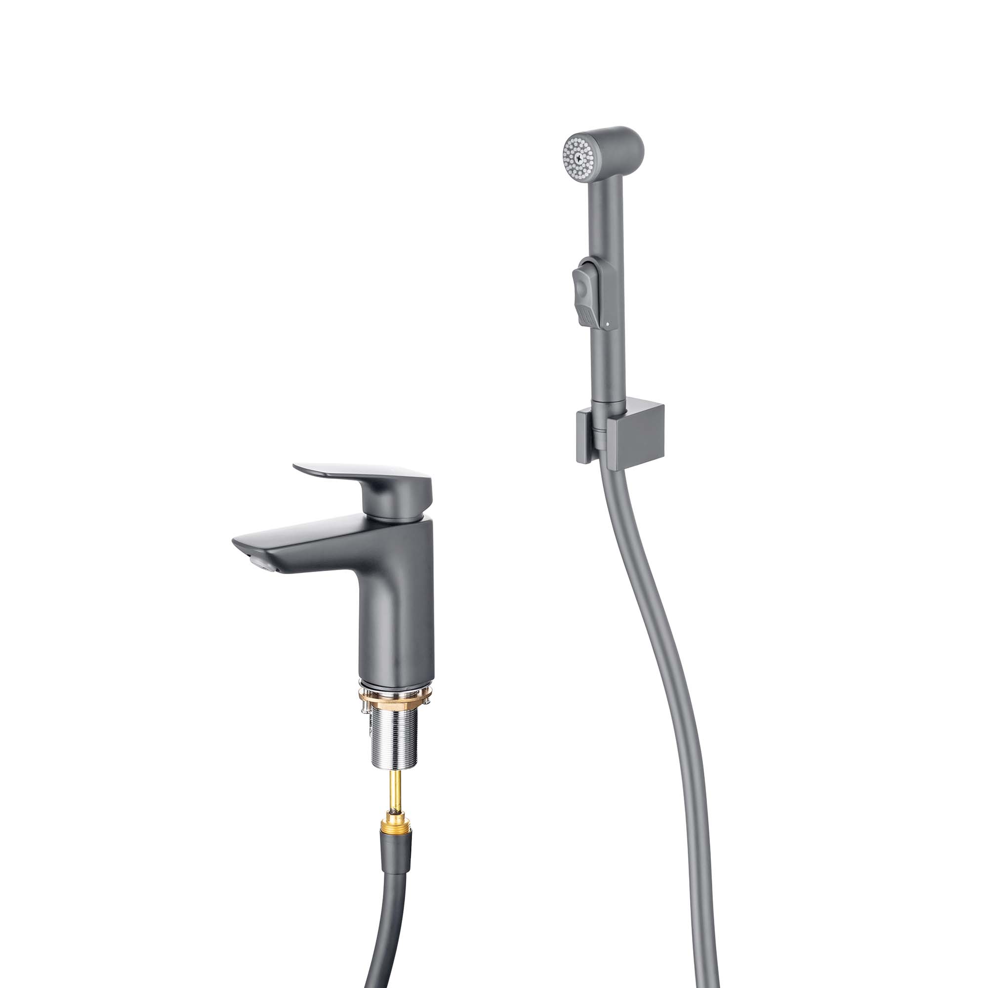 Смеситель Aquatek Вега 97 AQ1012BGM для раковины с гигиеническим ручным душем