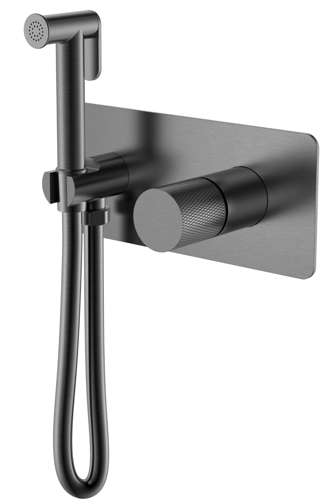 Смеситель гигиенический Boheme STICK Gun Metal c ручкой TOUCH 127-GM.2