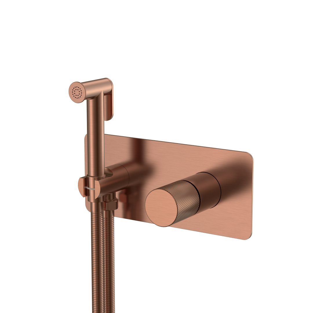 Смеситель гигиенический Boheme STICK COPPER BRUSHED ручка SPIRALE 127-CB.4