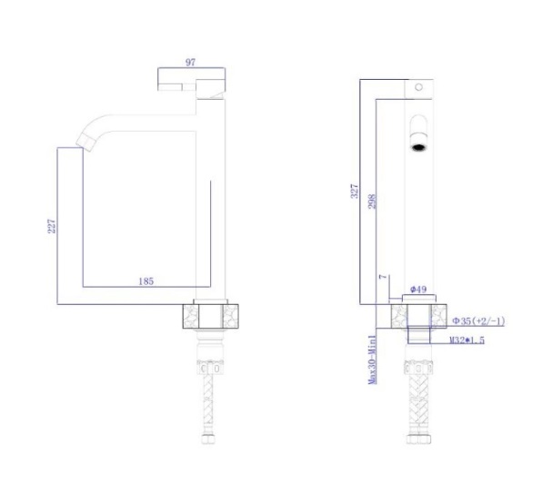 Смеситель для раковины Rush Melos SUS1101-12Grey