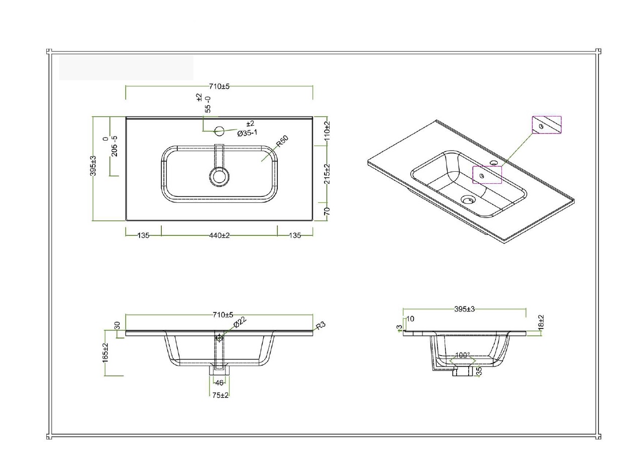 Раковина BelBagno BB700/390ETL накладная