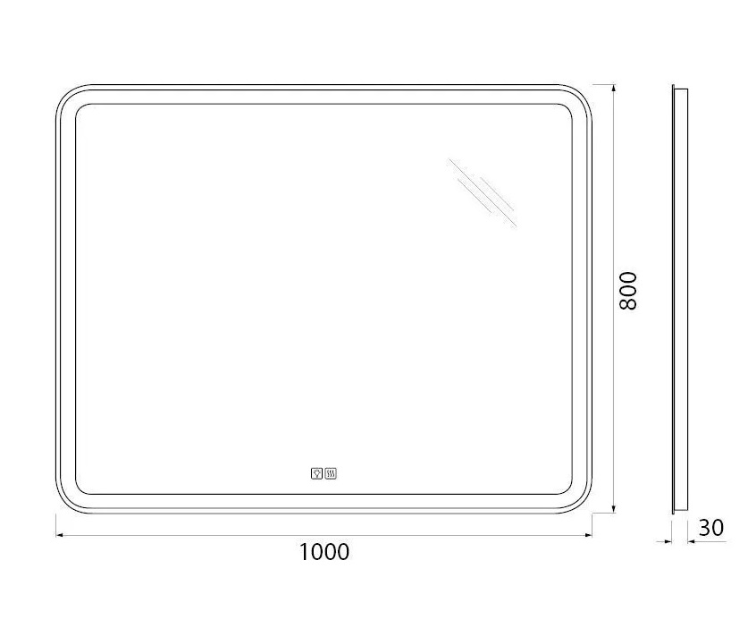Зеркало BelBagno SPC-MAR 100х80 с сенсорным выключателем и подогревом