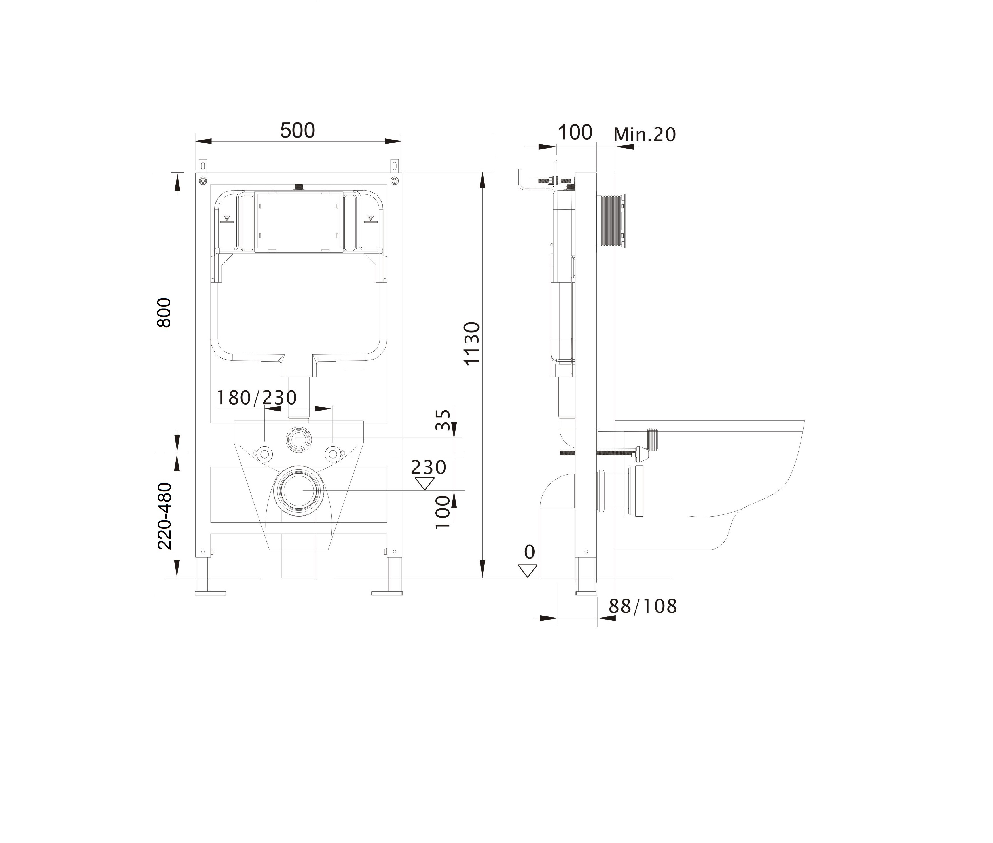 Инсталляция для подвесного унитаза Standart 50