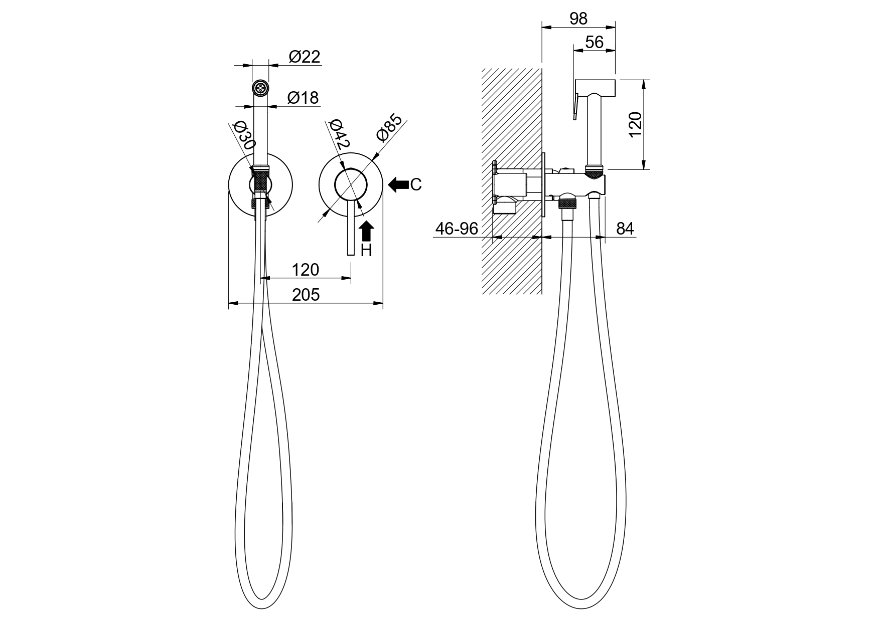 Гигиенический душ со смесителем Aquatek Европа AQ1319CR