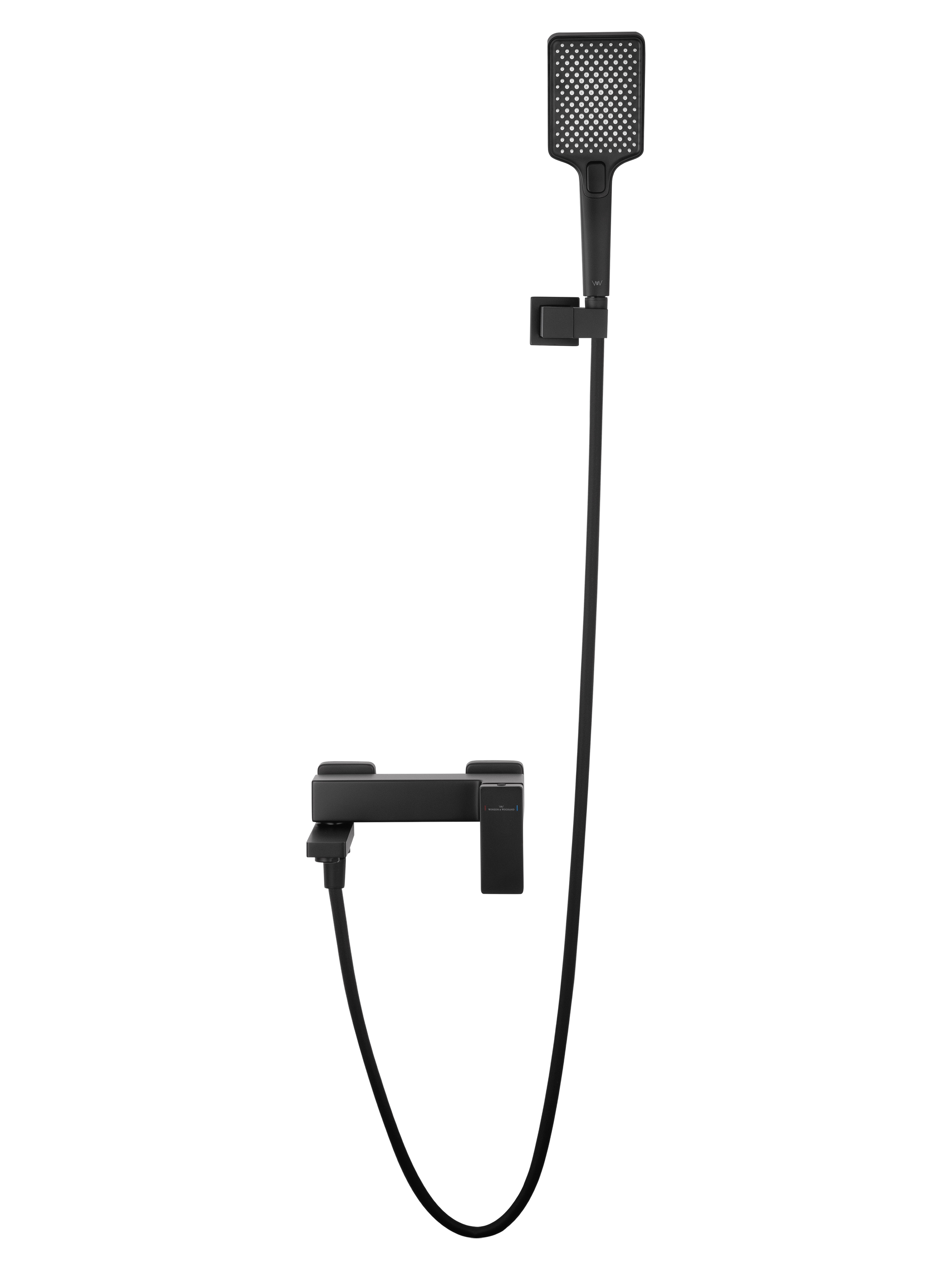 Смеситель для ванны с душем WONZON & WOGHAND CUBE 2.0, Черный матовый WW-88037068-MB