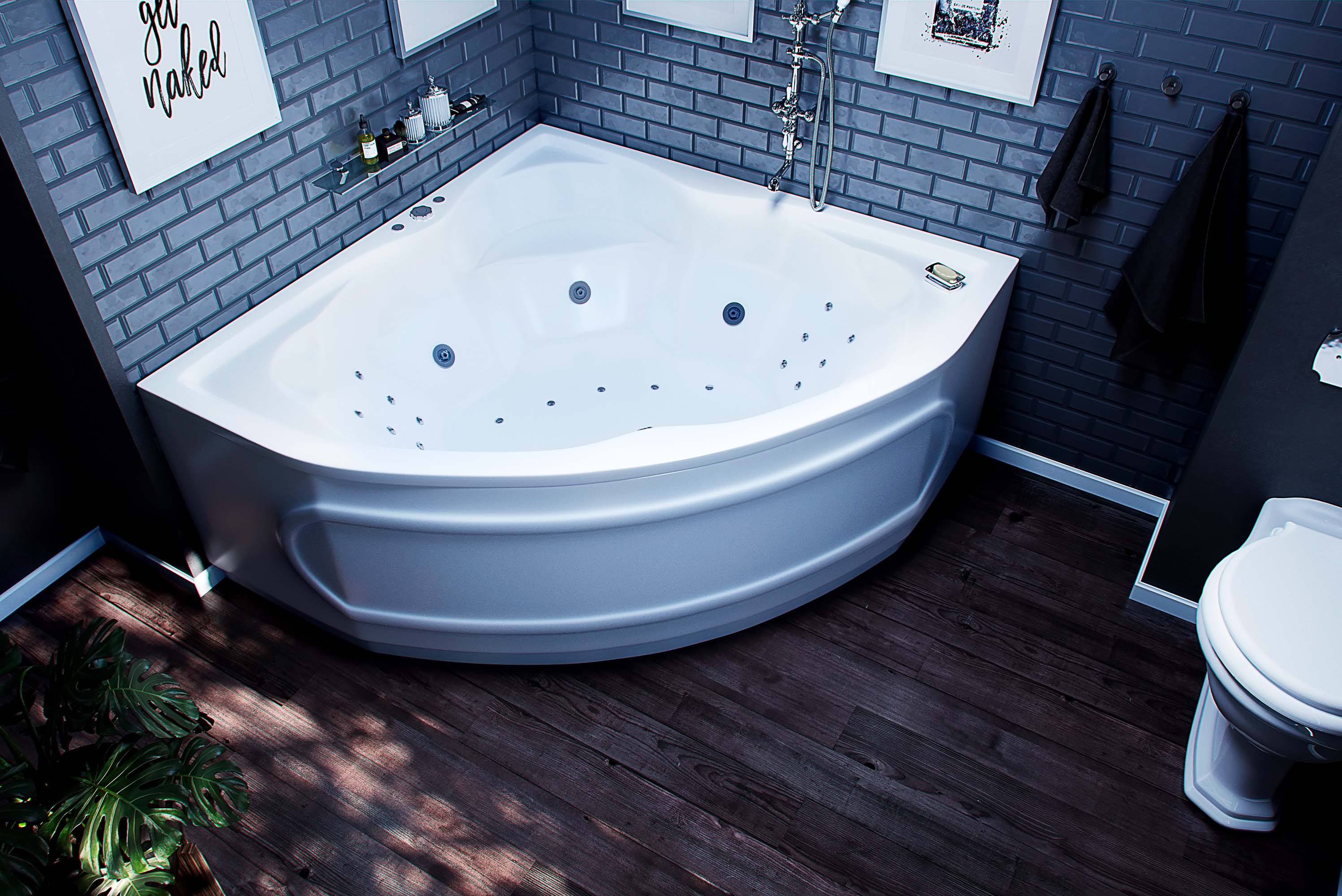 Акриловая ванна Aquatek Сириус SIR164-0000002 164х164 см с фронтальным экраном