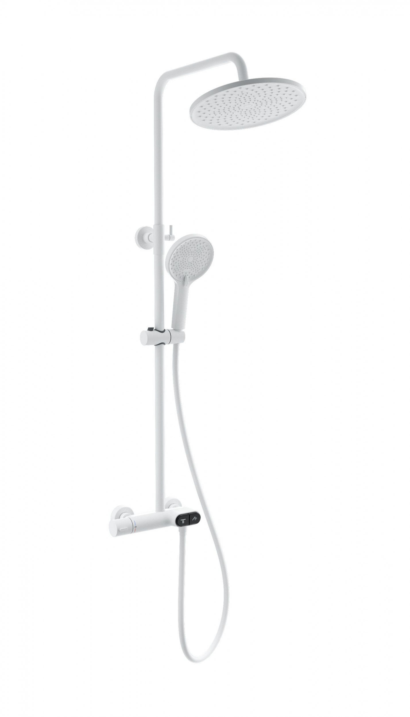 Душевая система с термостатом WONZON & WOGHAND MUSE Corno, Белый матовый WW-B2091-A-MW