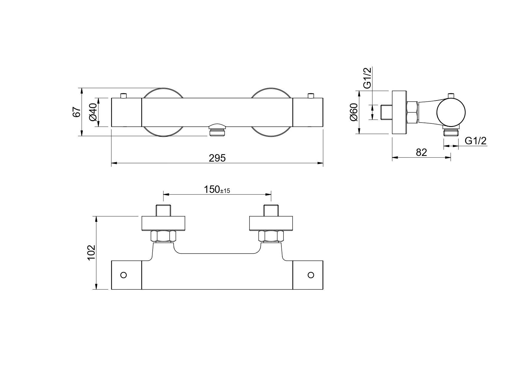 Смеситель термостатический Aquatek Европа AQ1363BGM для душа