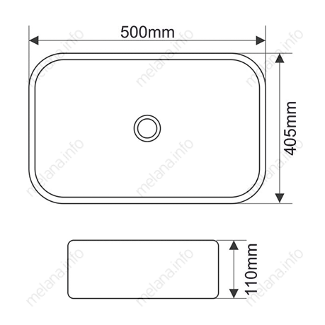 Раковина накладная Melana MLN-7050K