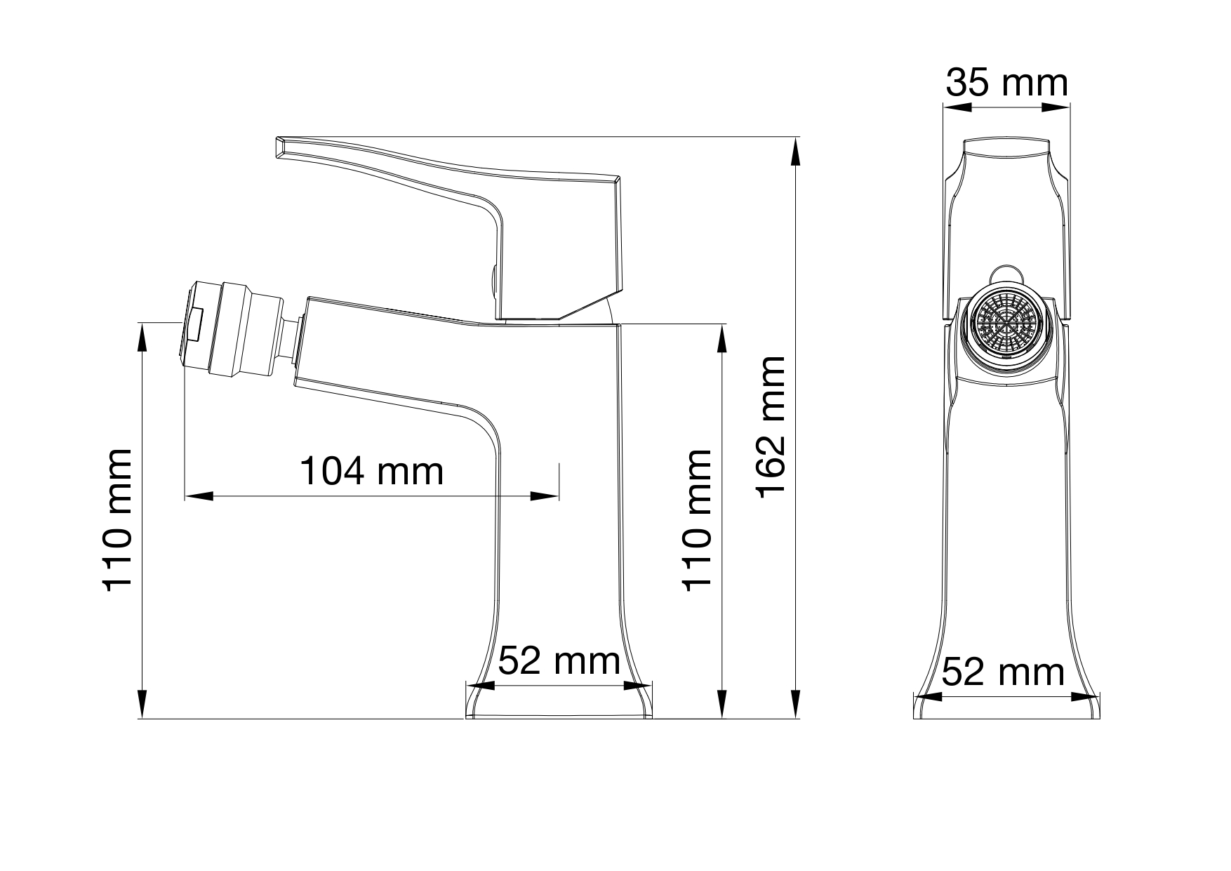Смеситель для биде WONZON & WOGHAND FLEX, Брашированный никель WW-88016072-BN