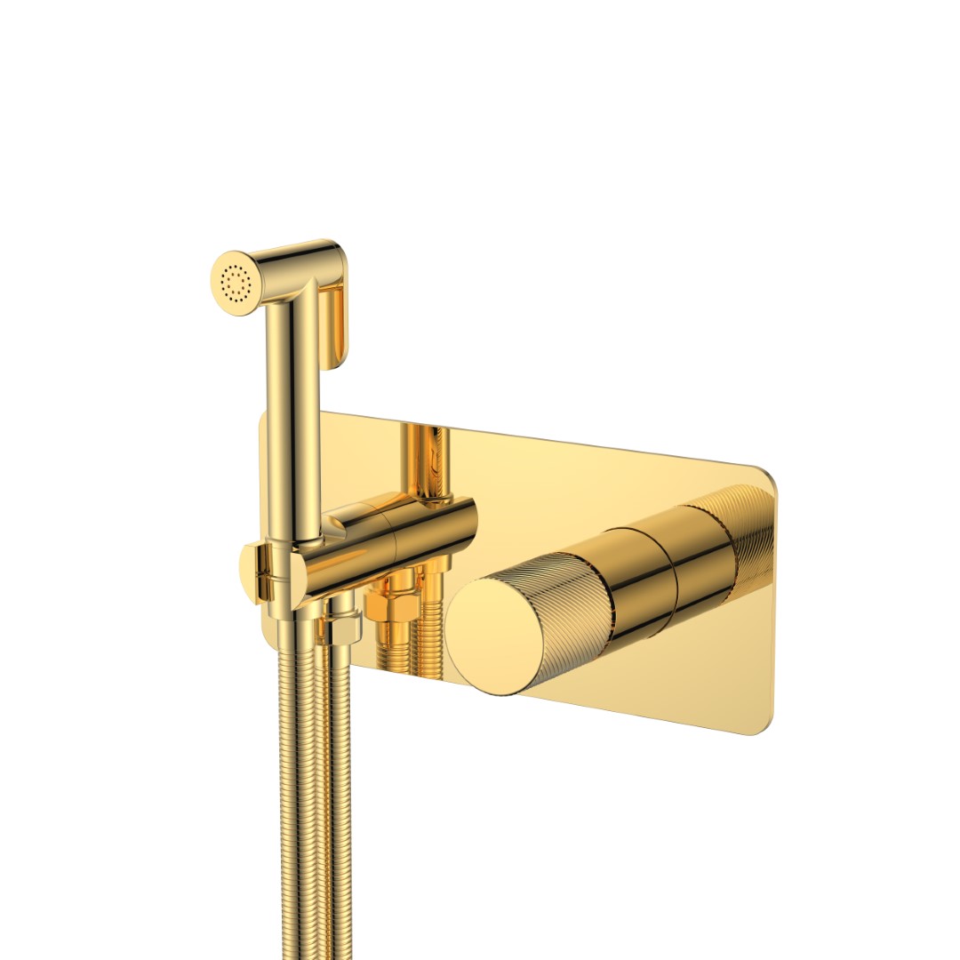 Смеситель гигиенический Boheme STICK GOLD SPIRALE 127-GG.4