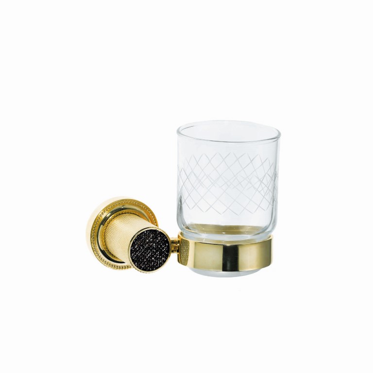 Стакан настенный Boheme ROYALE CRISTAL BLACK GOLD 10924-G-B