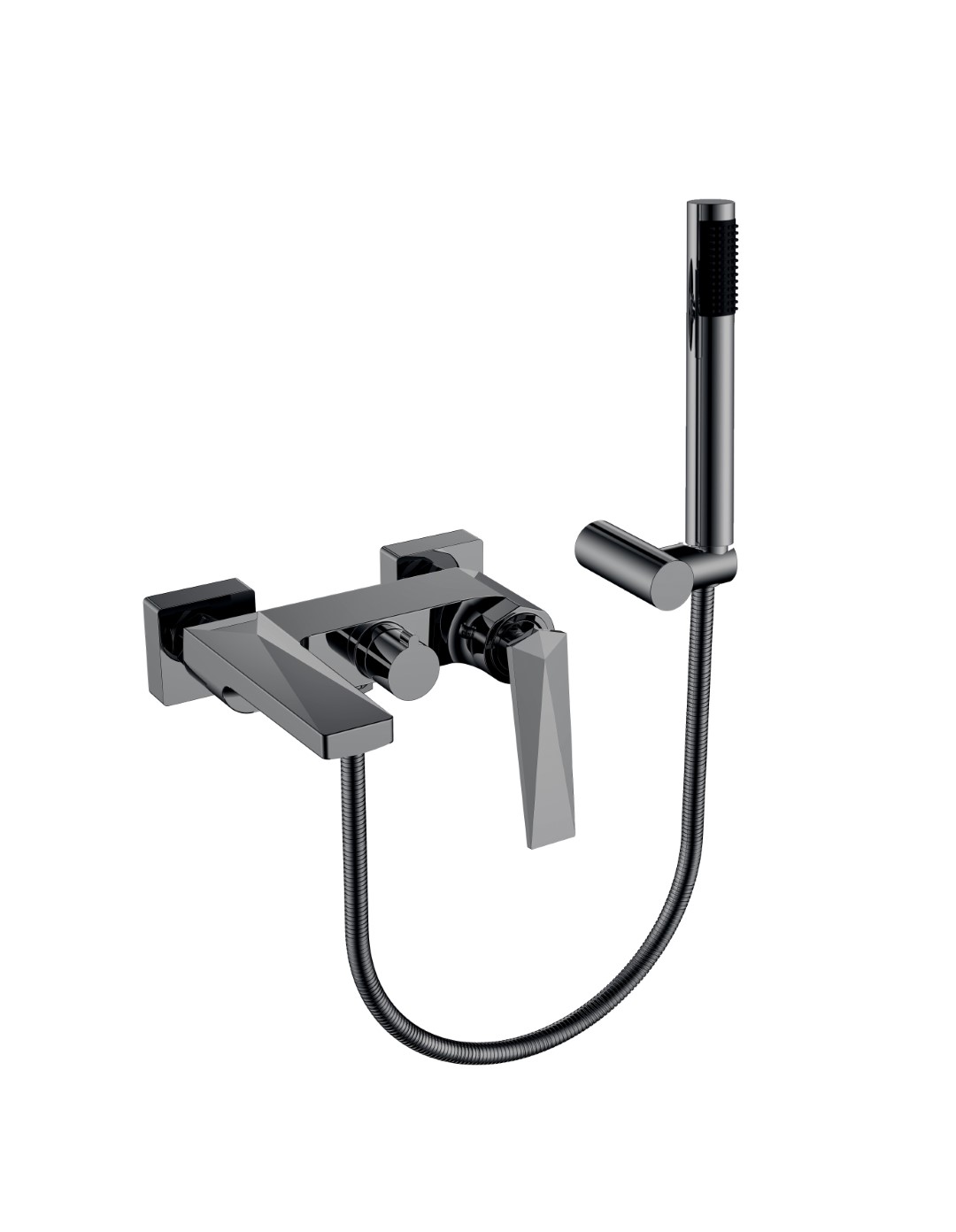 Смеситель для ванны с душ.гарнитуром Boheme VENTURO Shine Gun Metall 373-SGM
