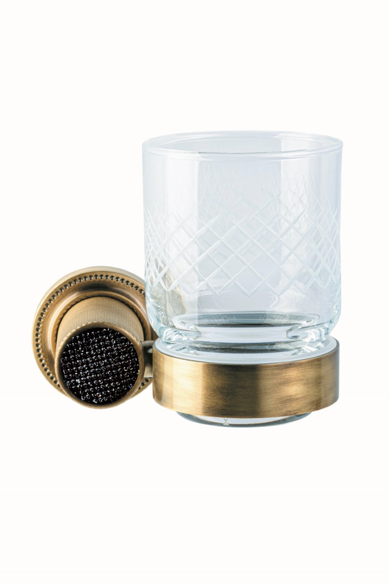 Настенный стакан Boheme ROYALE CRISTAL BLACK BR 10924-BR-B