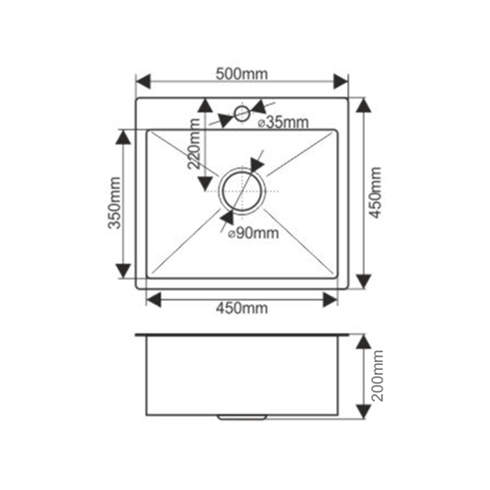 Мойка кухонная Melana ProfLine MLN-R5045H