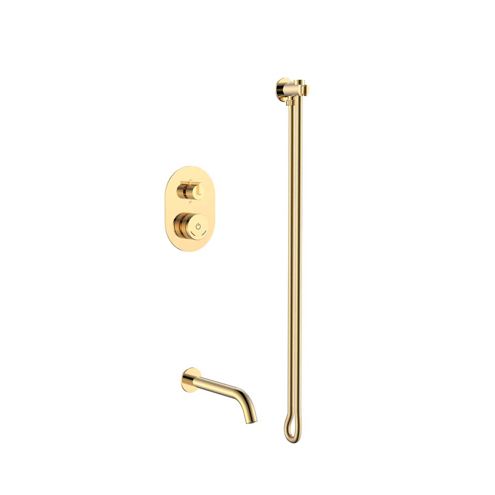 Смеситель встроенный + излив + держатель лейки + шланг Boheme TECH Gold 154-G