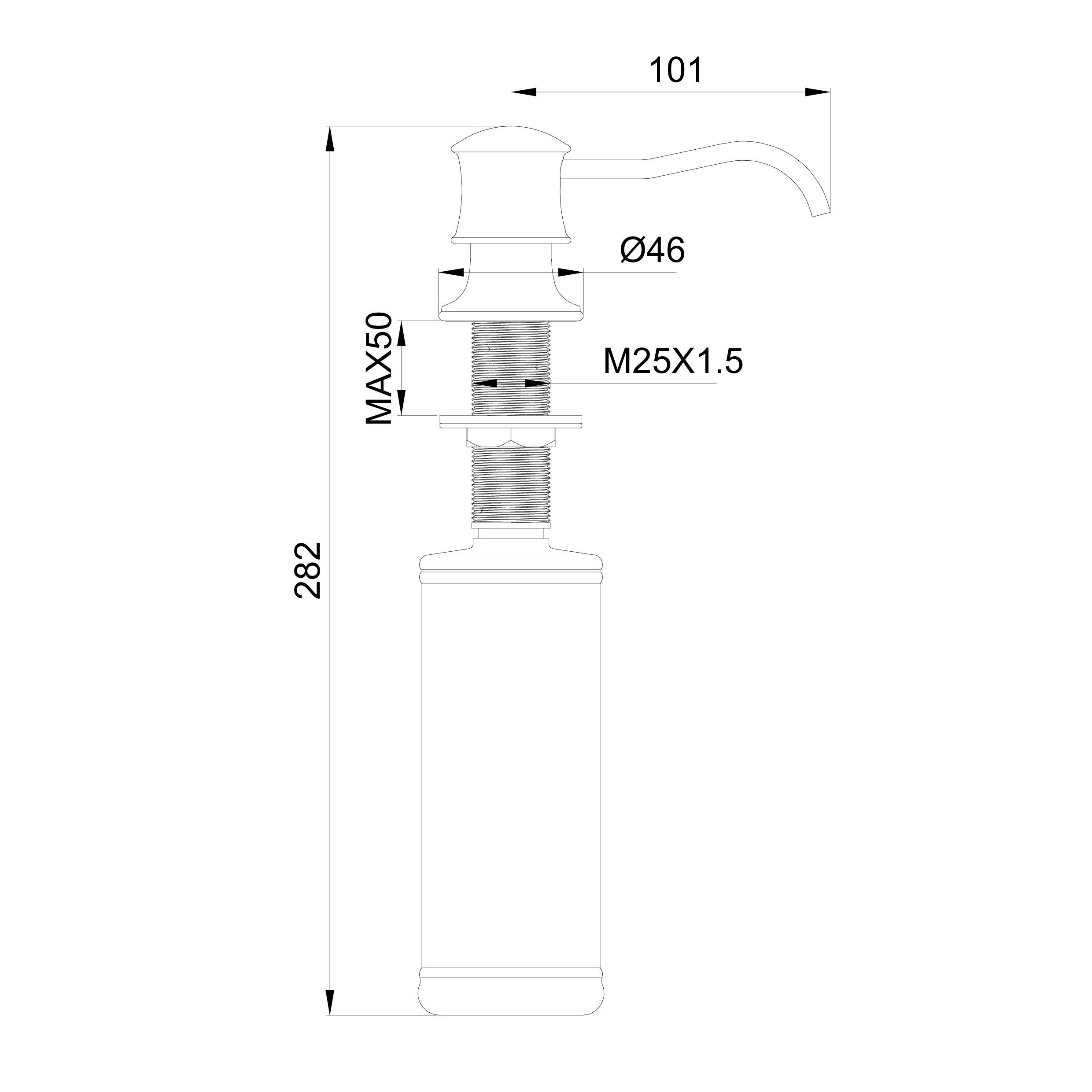 Дозатор мыла WONZON & WOGHAND, Хром WW-88SD03-CR