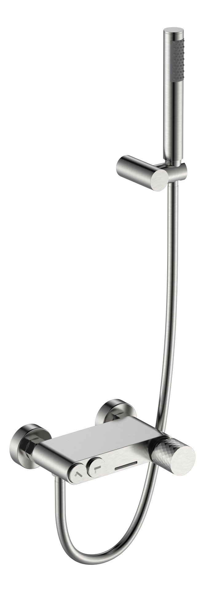 Смеситель Boheme STICK для ванны Nikel Brush с ручкой DIAMOND 123-NB