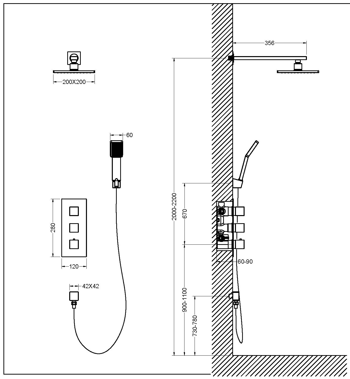 Душевая система Timo Tetra-thermo SX-0179/00SM