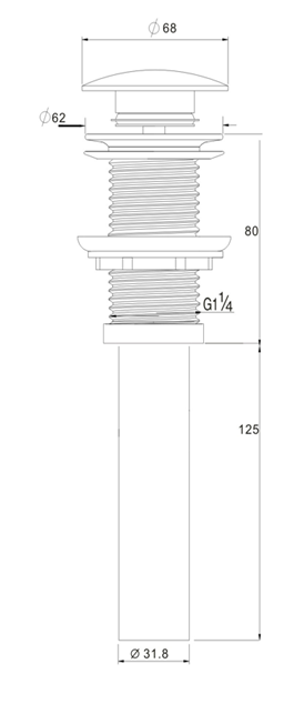 Донный клапан для раковины D&K DC9004