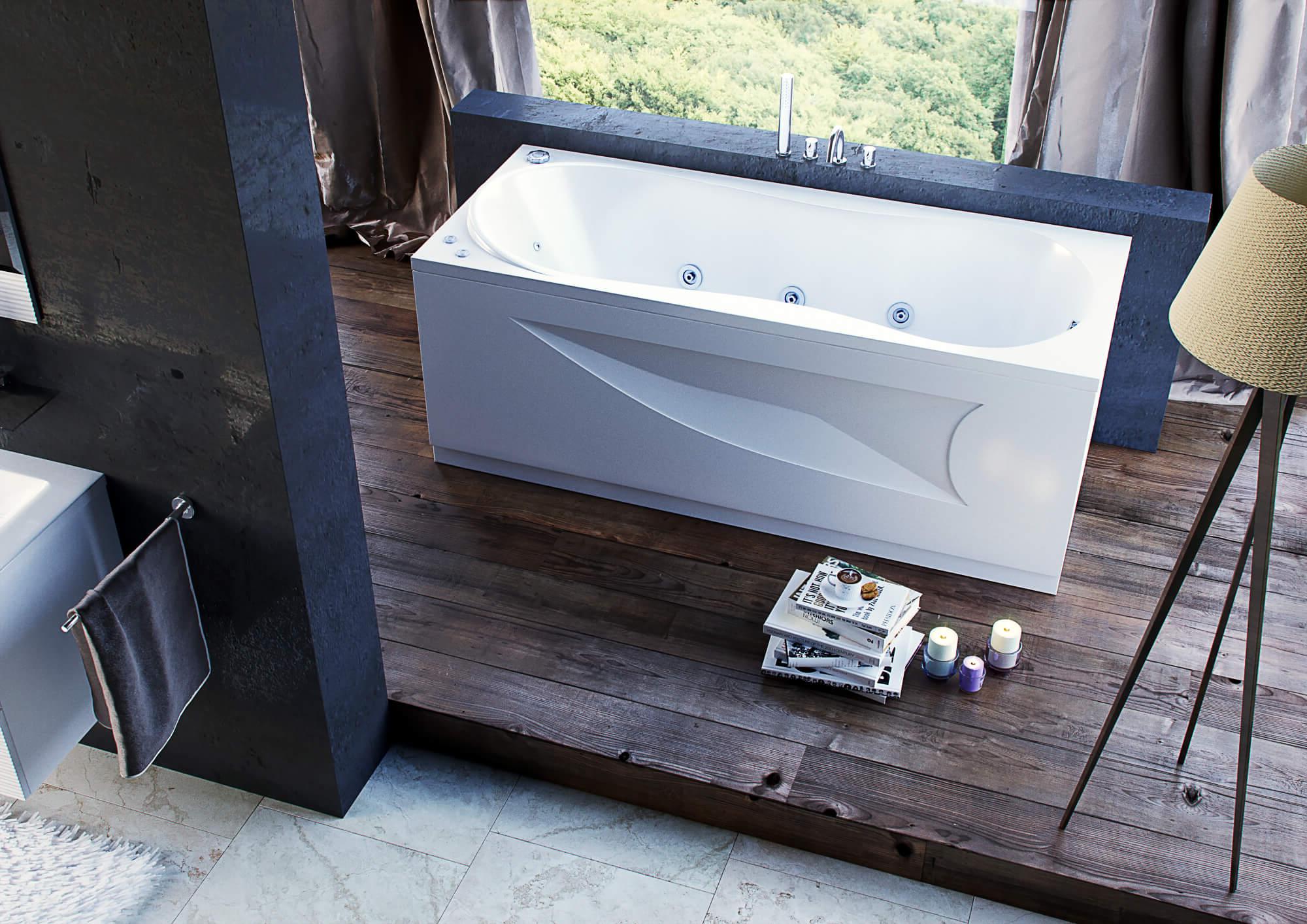 Акриловая ванна Aquatek Афродита 170 AFR170-0000054 170х70 см, слив справа, с фронтальным экраном