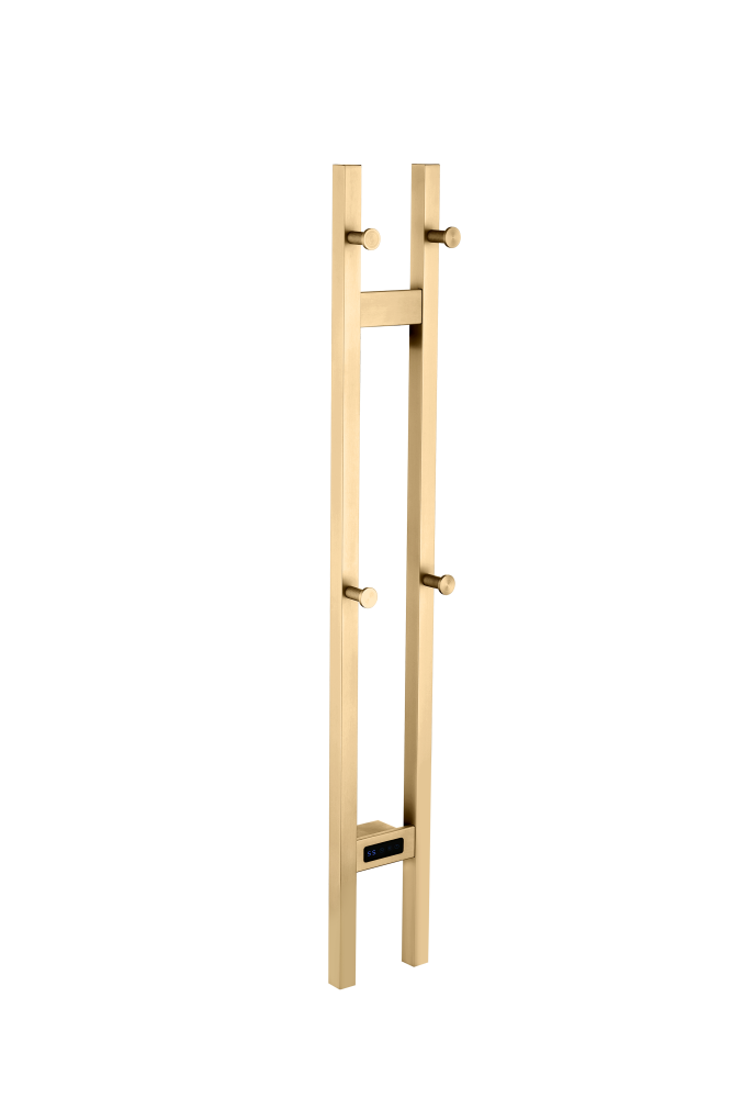 Полотенцесушитель электрический 2-трубы квадратный Boheme MATT GOLD 728-MG