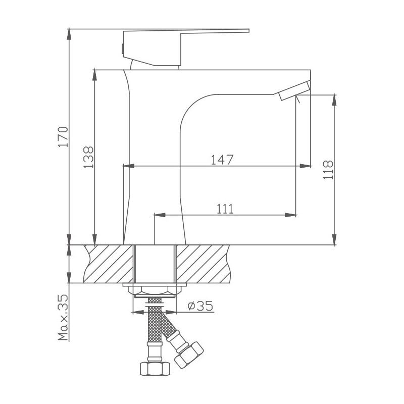 Смеситель для раковины Haiba HB10802, сатин