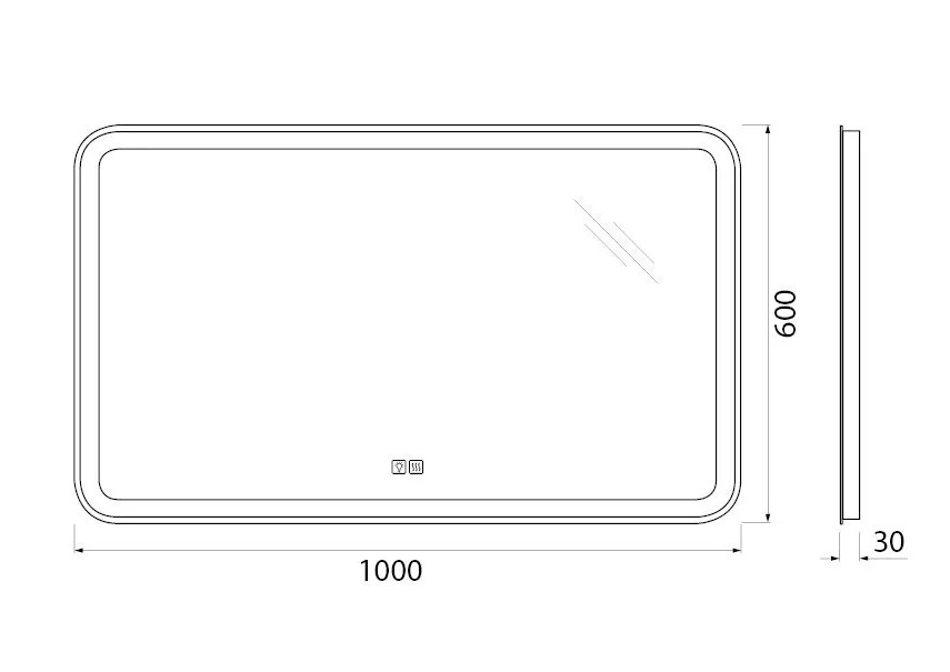 Зеркало BelBagno SPC-MAR 100х60 с сенсорным выключателем и подогревом