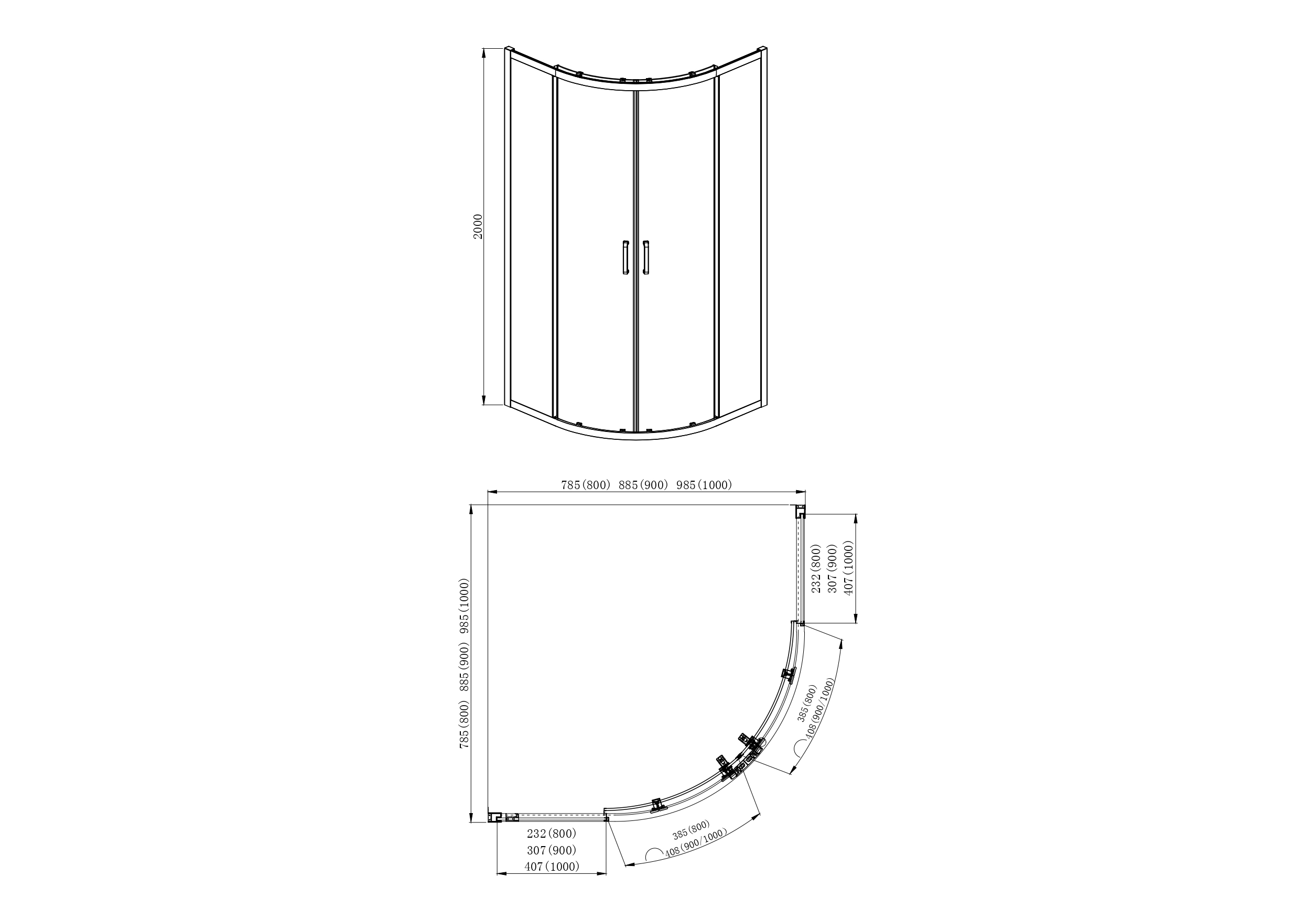 Душевой уголок Aquatek AQ ARI RO 09020BL 90х90 см