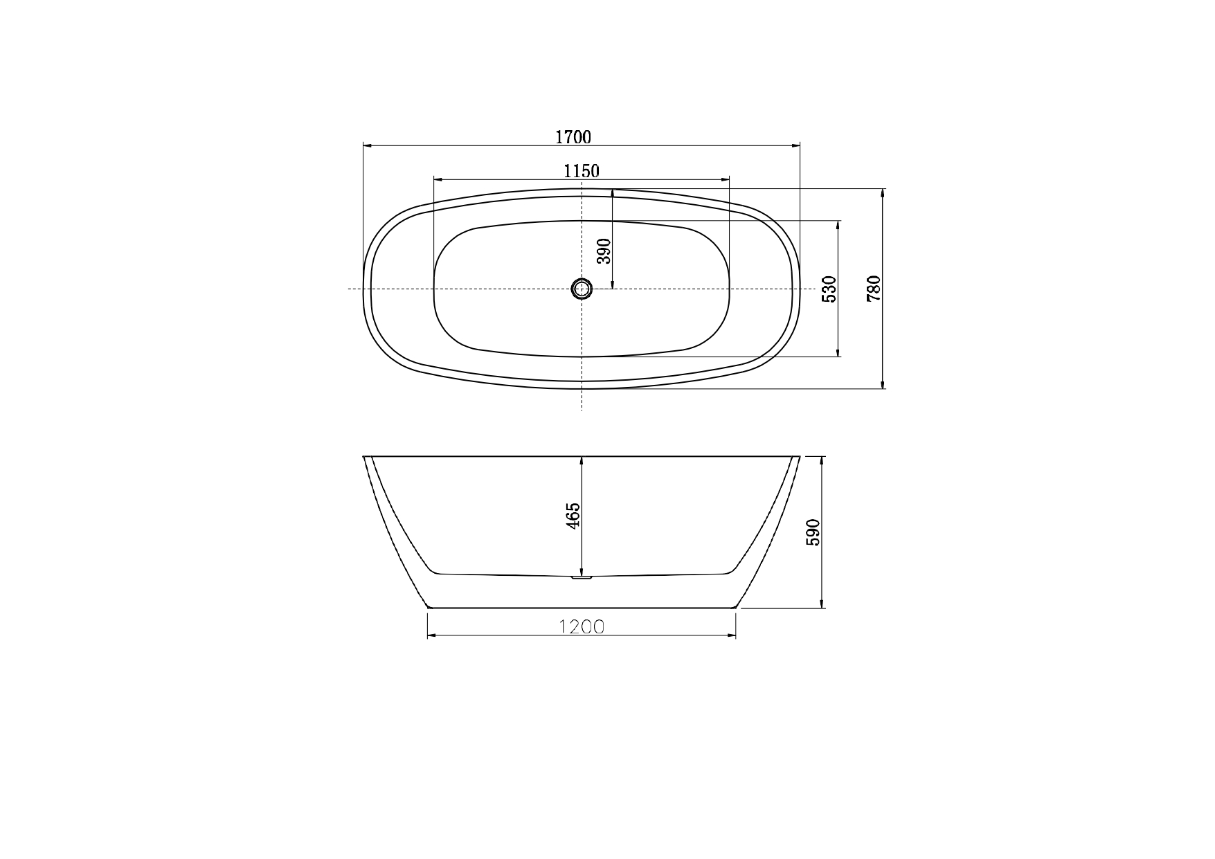 Акриловая ванна Aquatek Тера AQ-128778WT 170х78 см