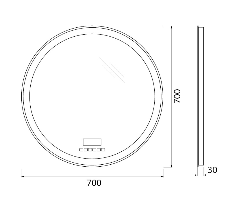 Зеркало BelBagno SPC-RNG 70 с радио