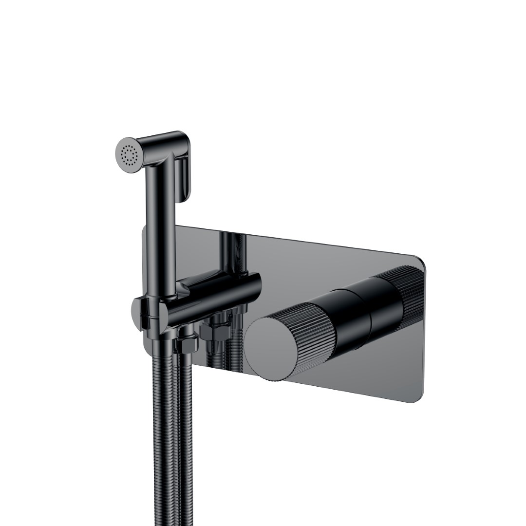 Смеситель гигиенический Boheme STICK Shine Gun Metal LINEA 127-SGM.3