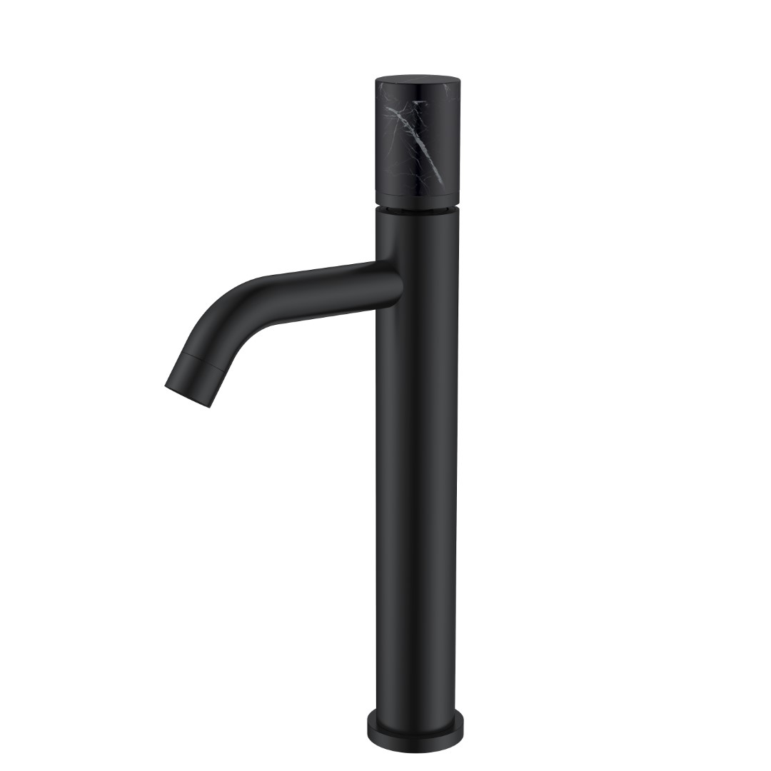 Смеситель Boheme STICK для умыв. выс. BLACK MRAMOR BLACK (комплект) 122-B-MR-B