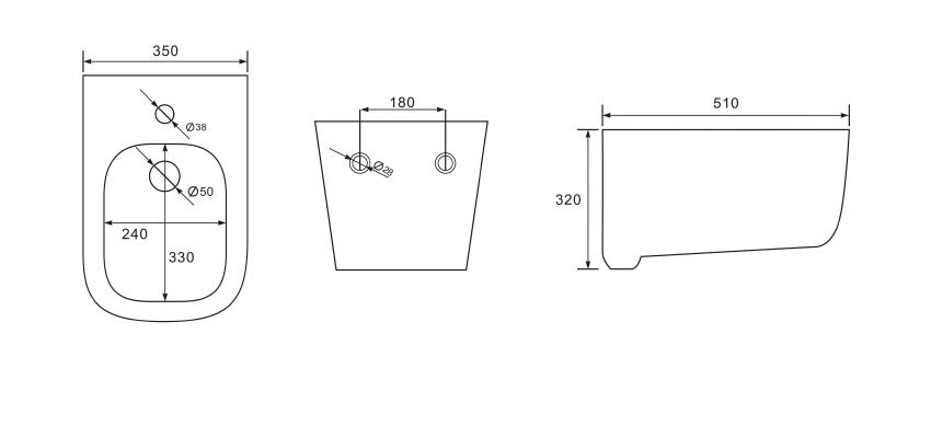 Подвесное биде Aquatek Дива AQ1012-00