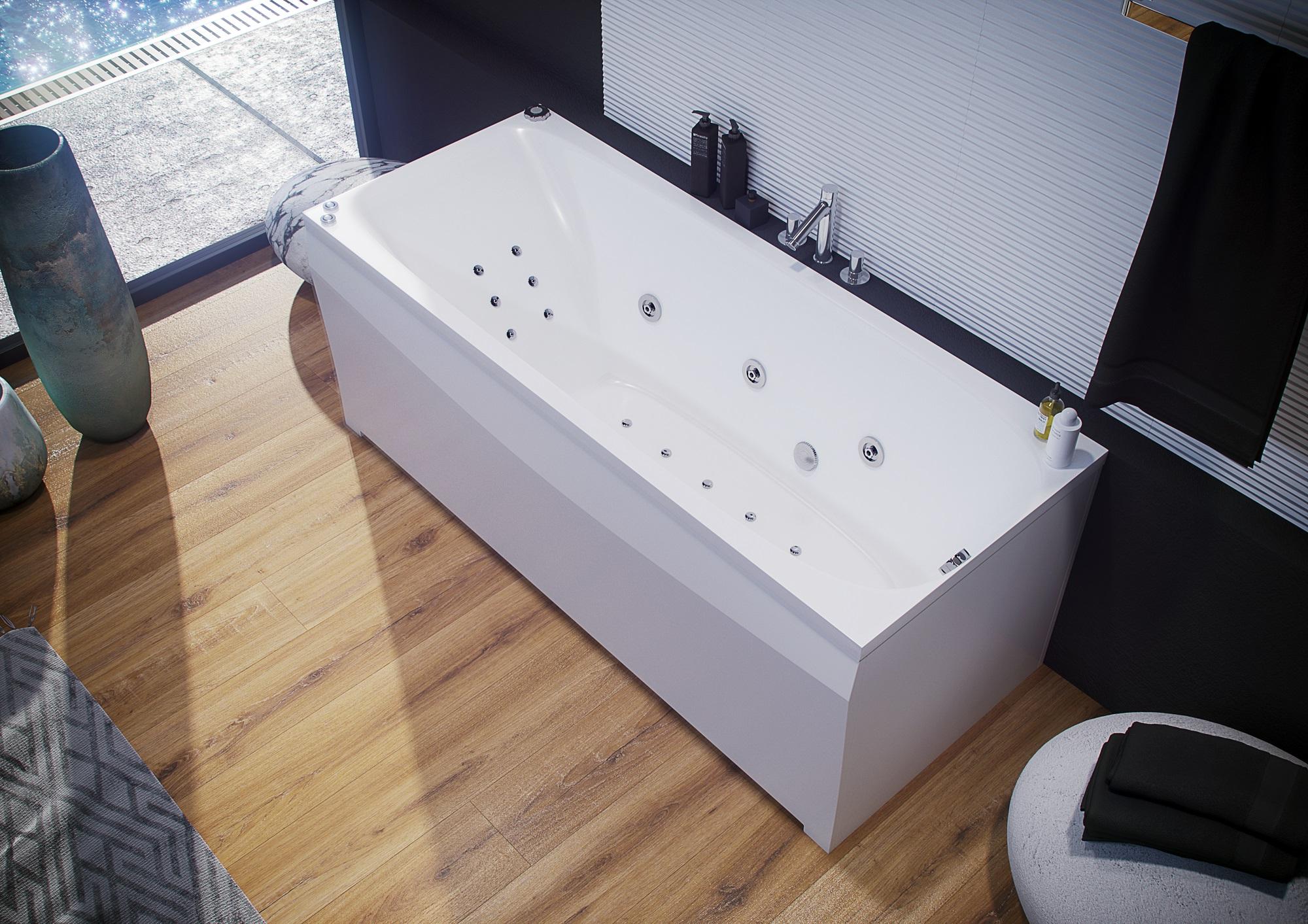 Акриловая ванна Aquatek Альфа 170x70 с фронтальным экраном (слив справа)