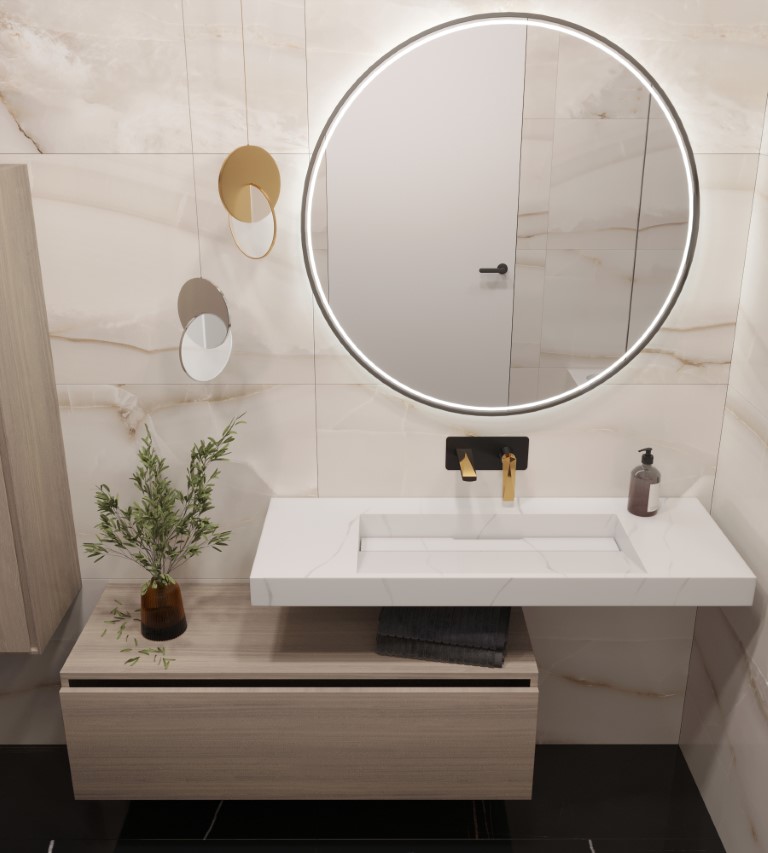 Столешница моноблок Armadi Art FLAT CALACATTA (1210*452*80) 859-120-CLCT