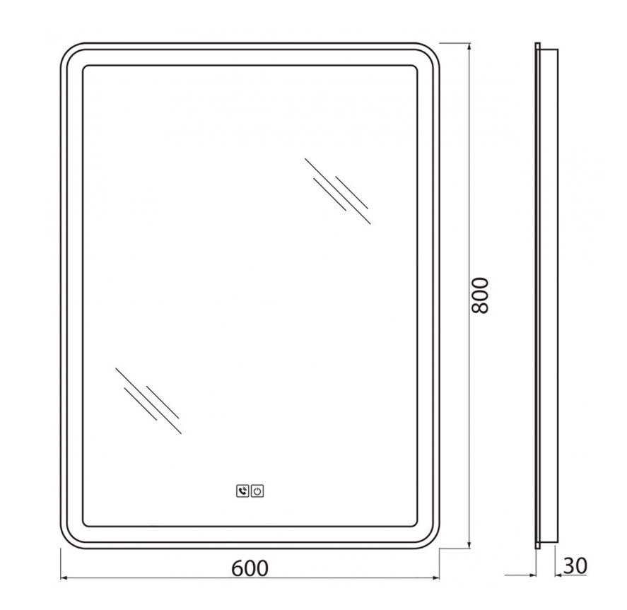 Зеркало BelBagno SPC-MAR 60х80 с блютозом, микрофоном