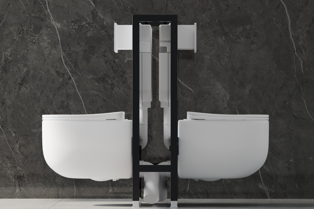 Инсталляция двойная самонесущая Abber AC0106 для двух подвесных унитазов