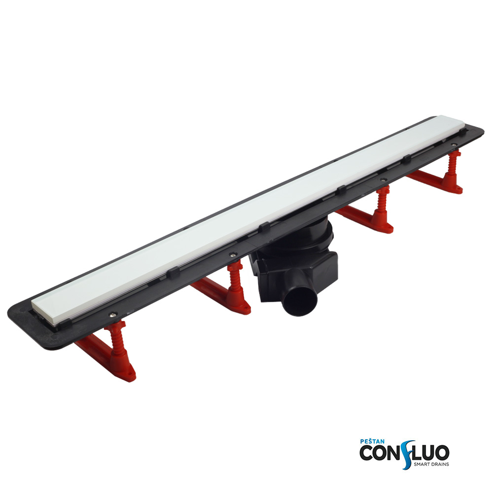 Frameless line 550 White Glass линейный трап PESTAN 